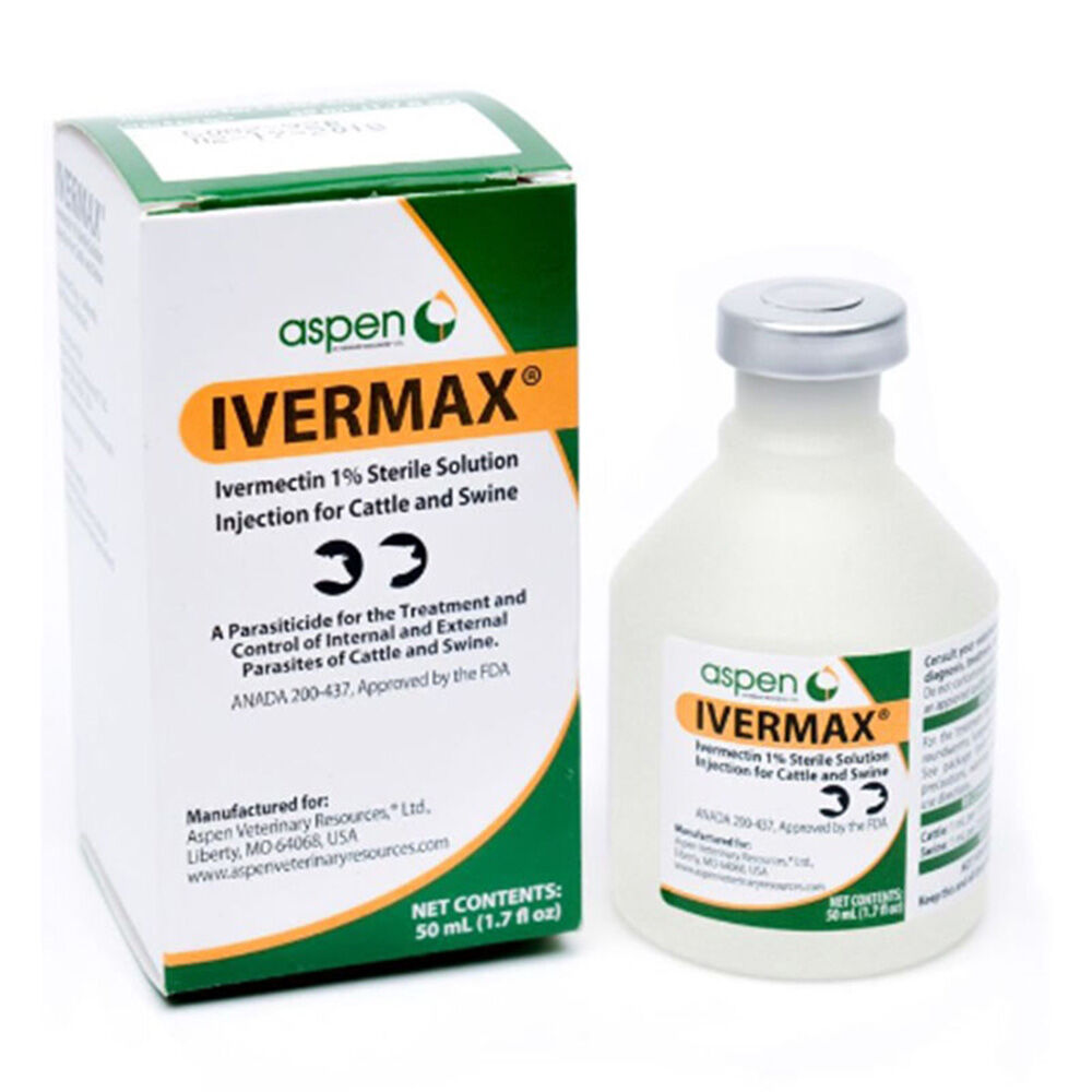 image of Ivermax 1% Injectable Sterile Solution, 50 mL, Brand May Vary