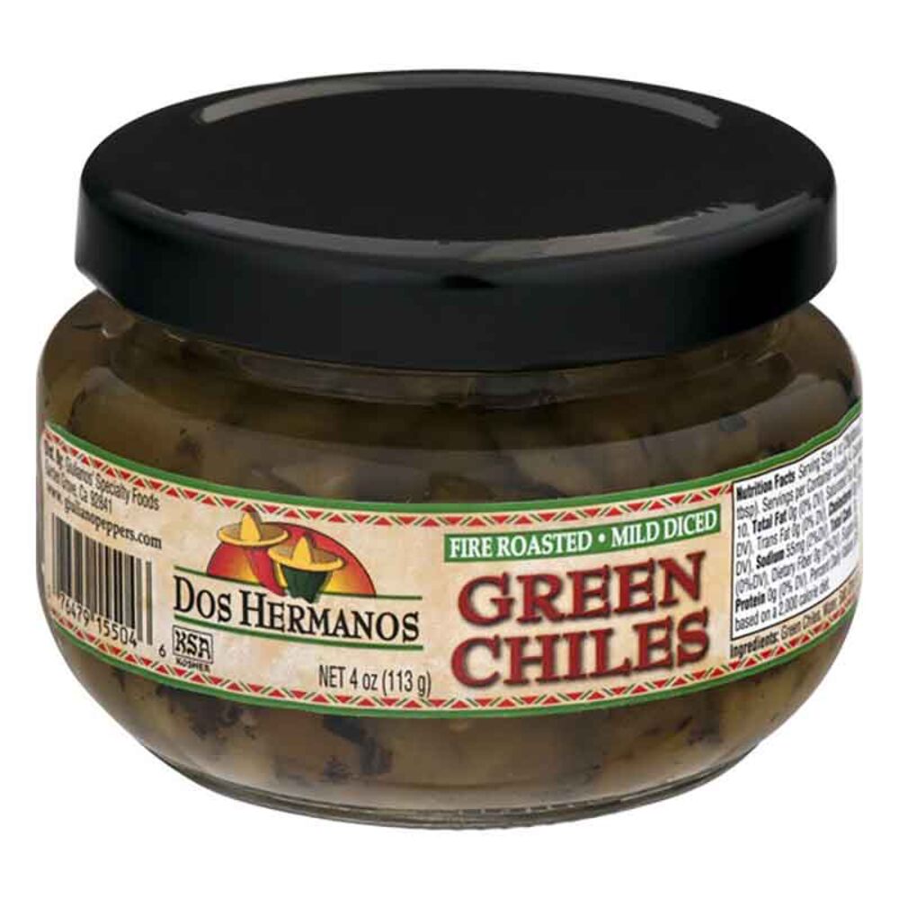image of Fire Roasted Mild Diced Green Chilies, 4 oz