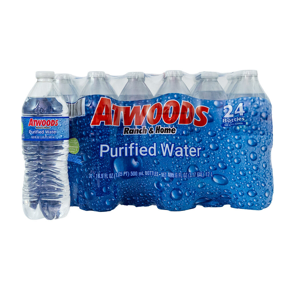 image of Purified Bottled Water, 16.9 fl oz, 24 ct