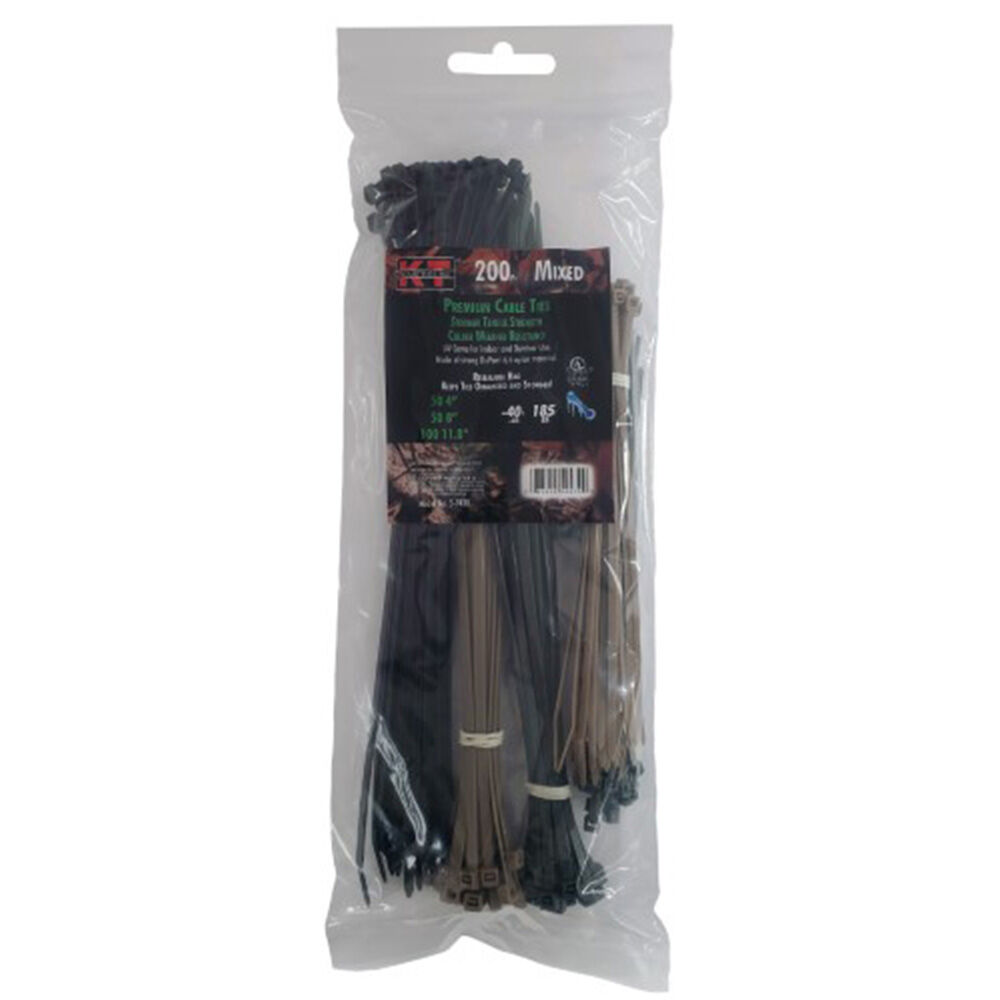 image of Assorted Premium Cable Ties, Camo, 200 pc