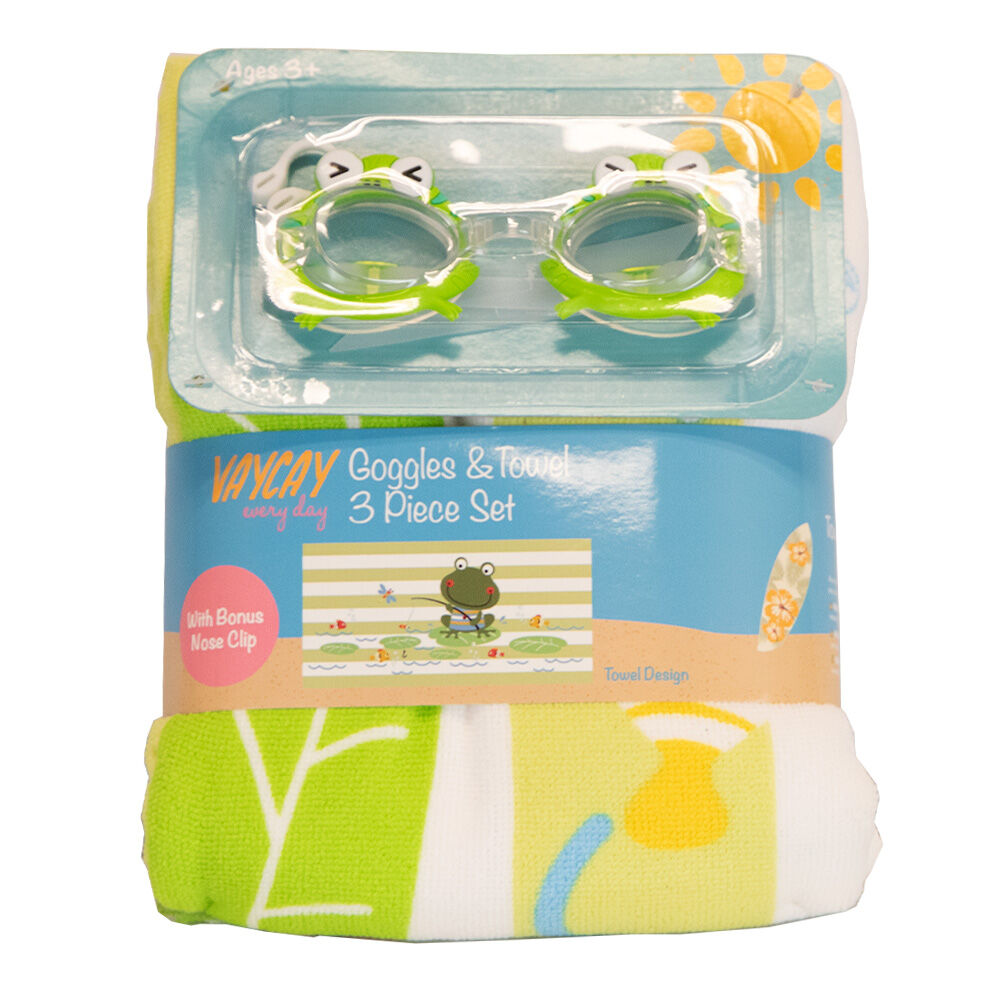 image of Assorted Kids Goggle and Towel Set (Style May Vary)