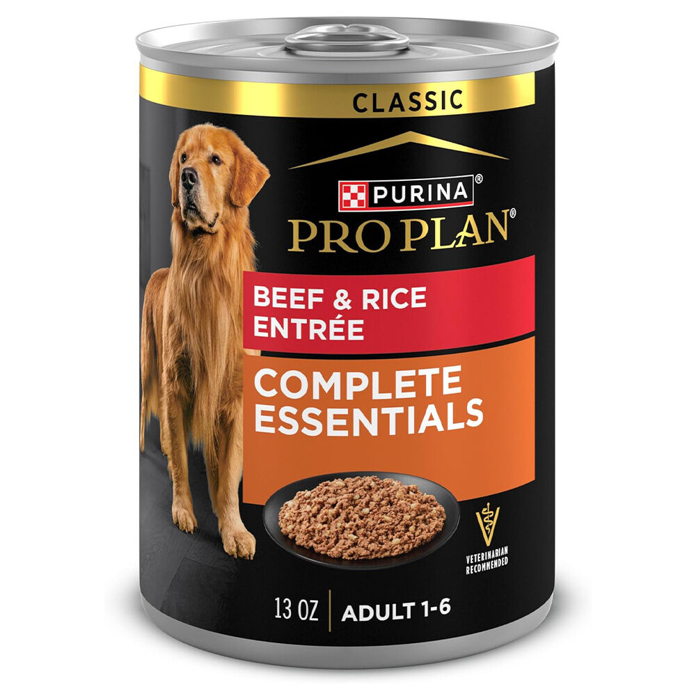image of Pro Plan Wet Dog Food- Complete Essentials Classic Pate, Beef and Rice, 13 oz