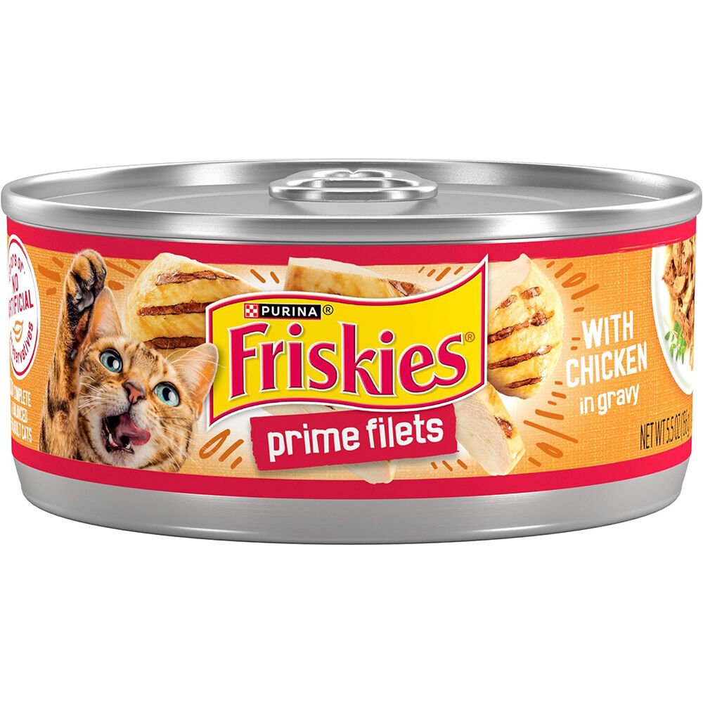image of Friskies Wet Cat Food- Prime Filets, Chicken, 5.5 oz