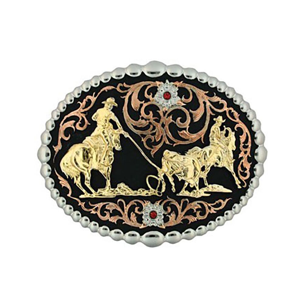 image of Tri Color Team Roper Attitude Belt Buckle