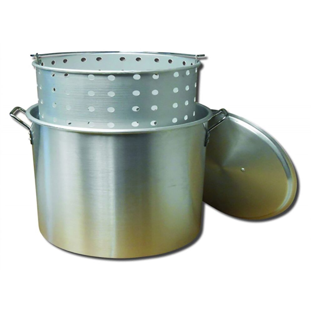 image of Aluminum Boiling Pot with Basket, 60 qt 
