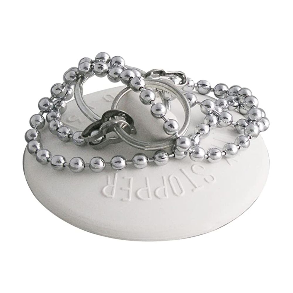 image of 501 4200 Rubber Basin Stopper With Chain - Fits 1-Inch -1-3/8-Inch Drain Openings