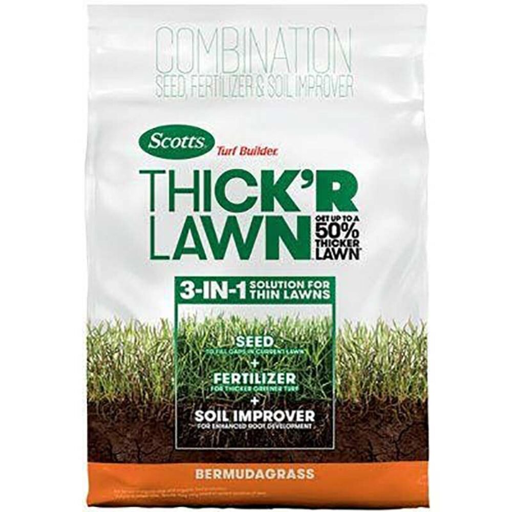 image of Turf Builder Thick'R Lawn Bermuda Grass Seed & Fertilizer, 12 lb