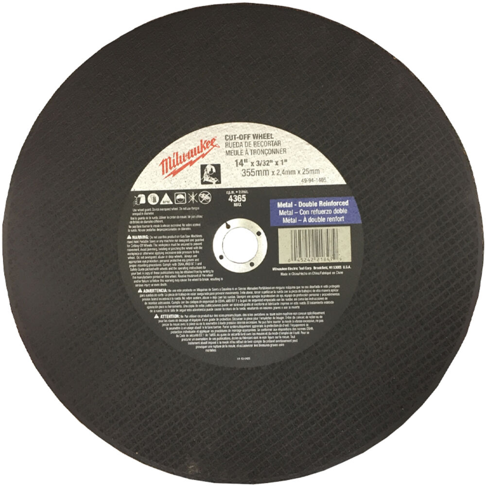 image of Tools Cutting Wheel, Chop Saw, 14 in x 3/32 in x 1 in