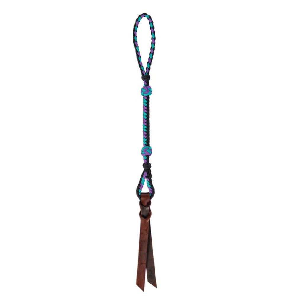 image of Quirt with Wrist Loop- Black/Purple/Mint