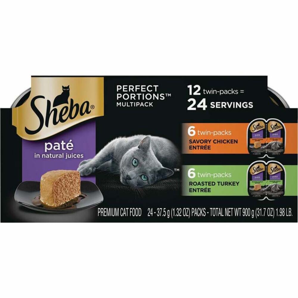 image of Perfect Portions Multipack Poultry Pate Entree Cat Food, 1.3 oz Twin Pack, 12 pack