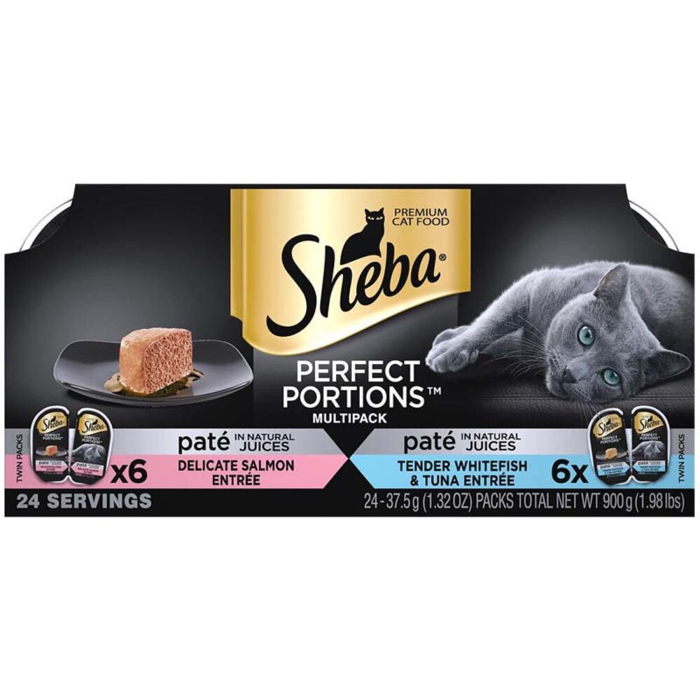 image of Perfect Portions Multipack Seafood Pate Entree Cat Food, 1.3 oz Twin Pack, 12 pack