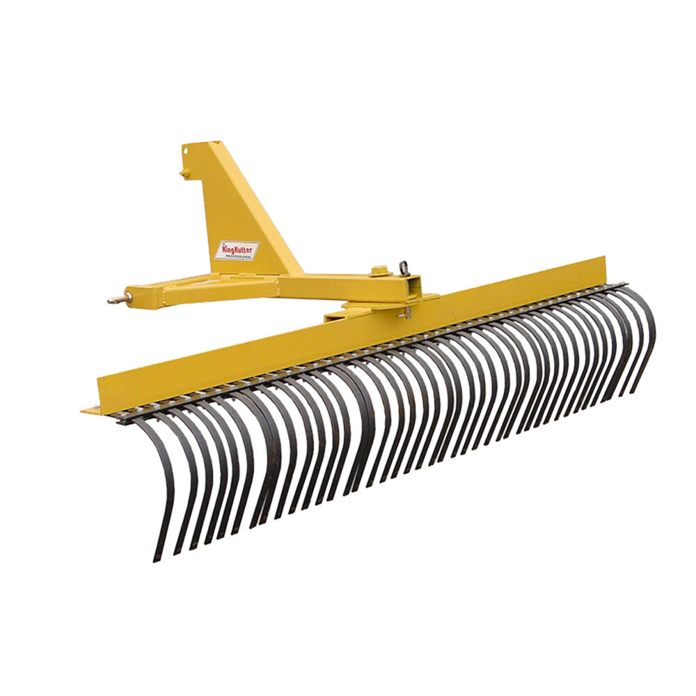image of 5-ft 30-Tine Professional Landscape Rake - Yellow