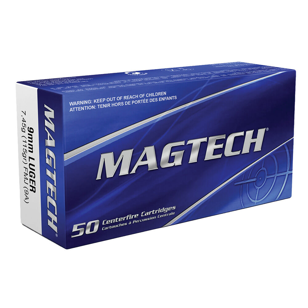 image of 9mm Luger 115 Grain FMJ Handgun Ammunition, 50 Rounds