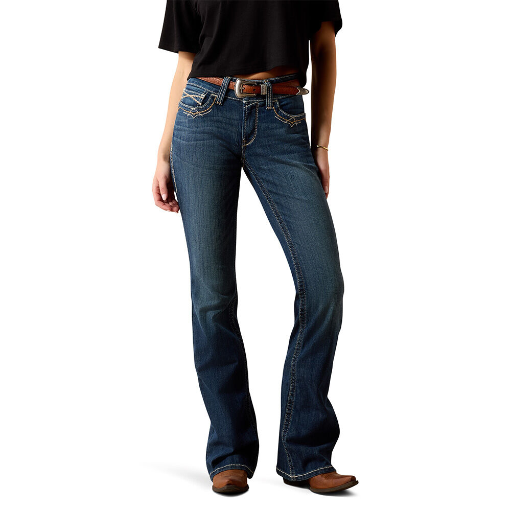 image of Women's Mid Rise Entwined Festival Boot Cut Jeans
