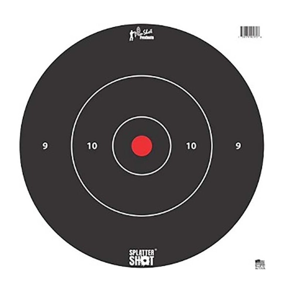 image of 12-in White Splatter Shot Bullseye Tag Paper Target, 5 targets