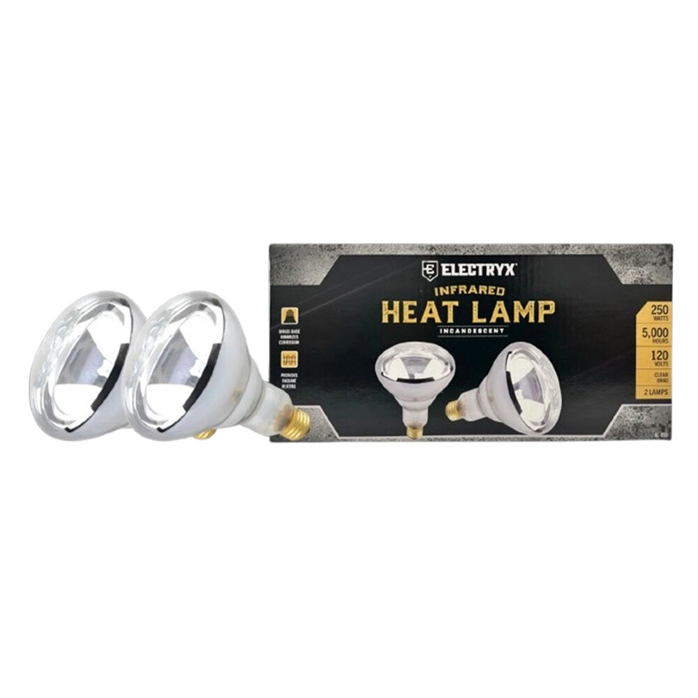 image of 250W Clear Heat Lamp Bulb- 2 pk