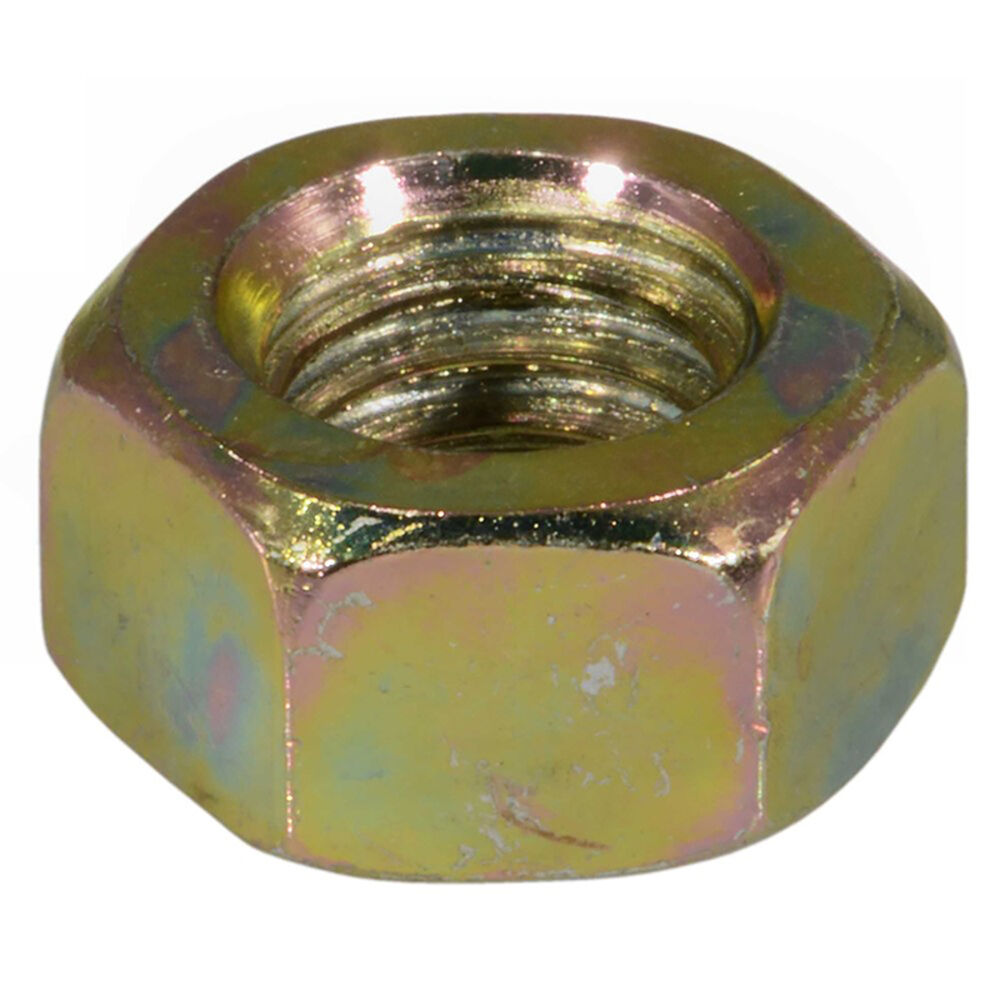 image of 1/4-20 Yellow Zinc Grade 2 Coarse Thread Hex Nut - 1 Count