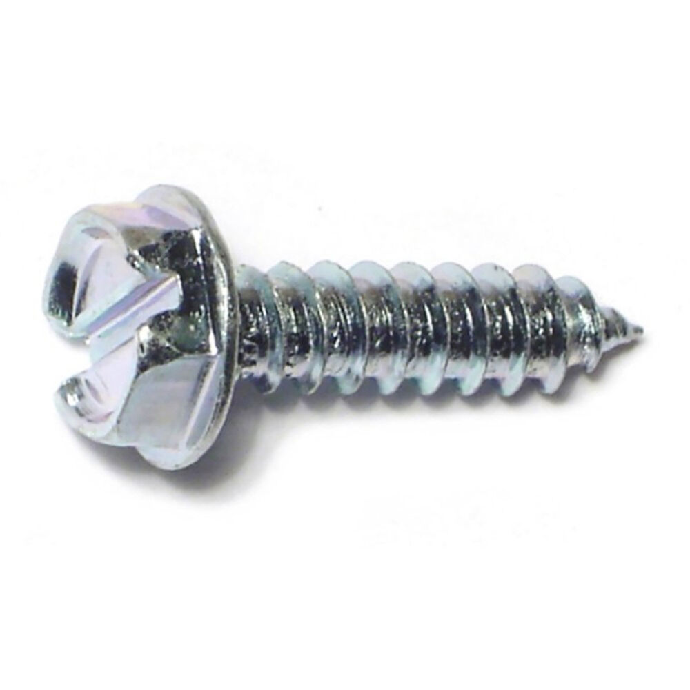 image of 10 X 3/4 Slotted Hex Washer Sheet Metal Screw