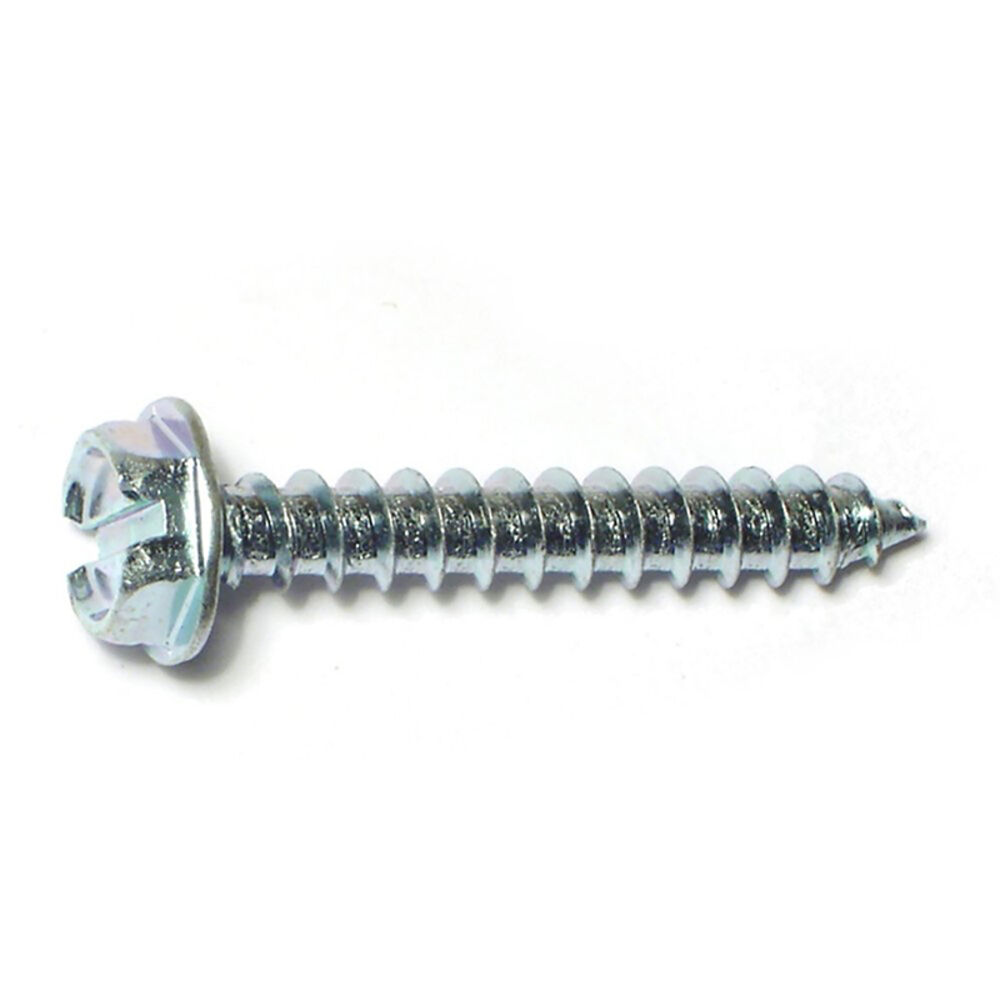 image of 10 X 1-1/4 Slotted Hex Washer Sheet Metal Screw