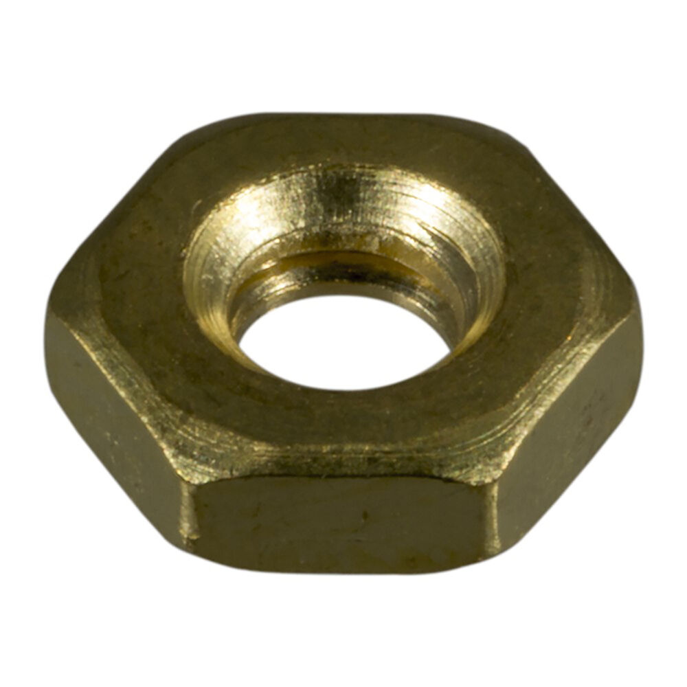 image of Hex Machine Screw Nuts, 10-24, Brass, 2-Piece