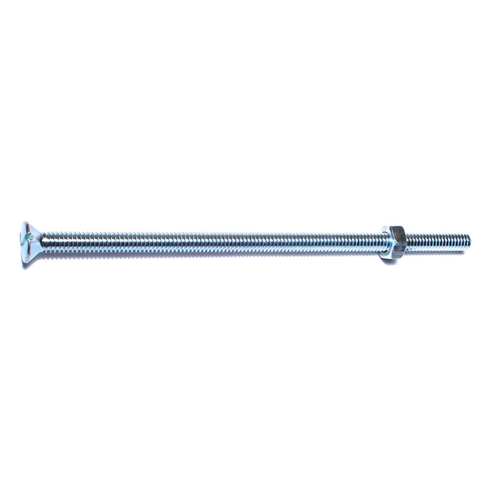 image of Slotted Flat Stove Bolts, 1/4-20 x 6, Zinc, 1-Piece
