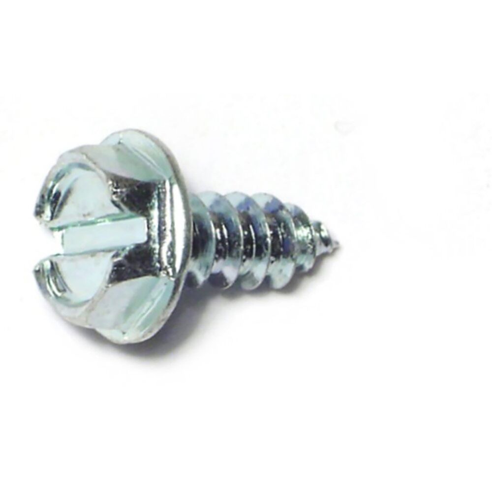 image of Hex Washer Sheet Metal Screws, 10 x 1/2, Zinc, 2-Piece