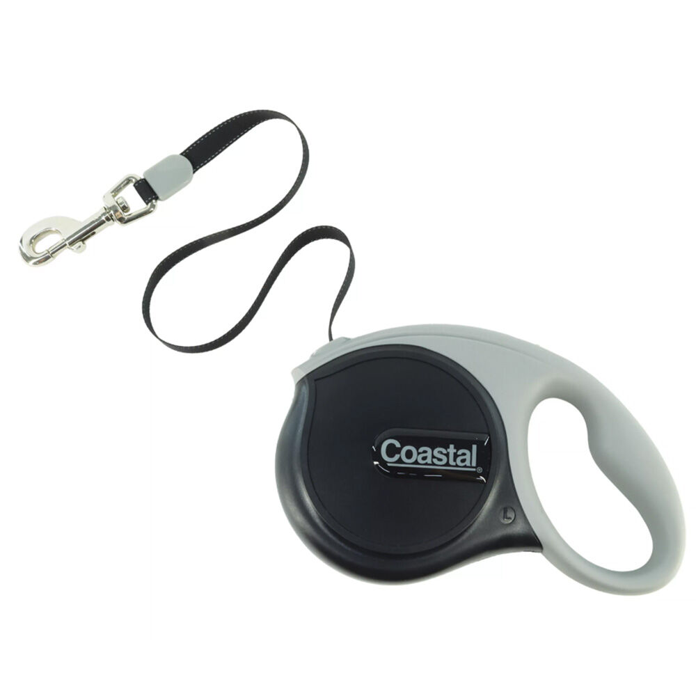 image of Power Walker Dog Retractable Leash- Black, Up to 32 lb