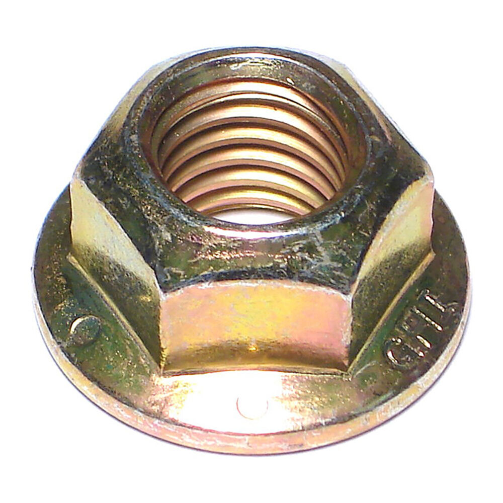 image of Grade 8 Hex Flange Lock Nuts, 5/8-11, Yellow Zinc, 1-Piece