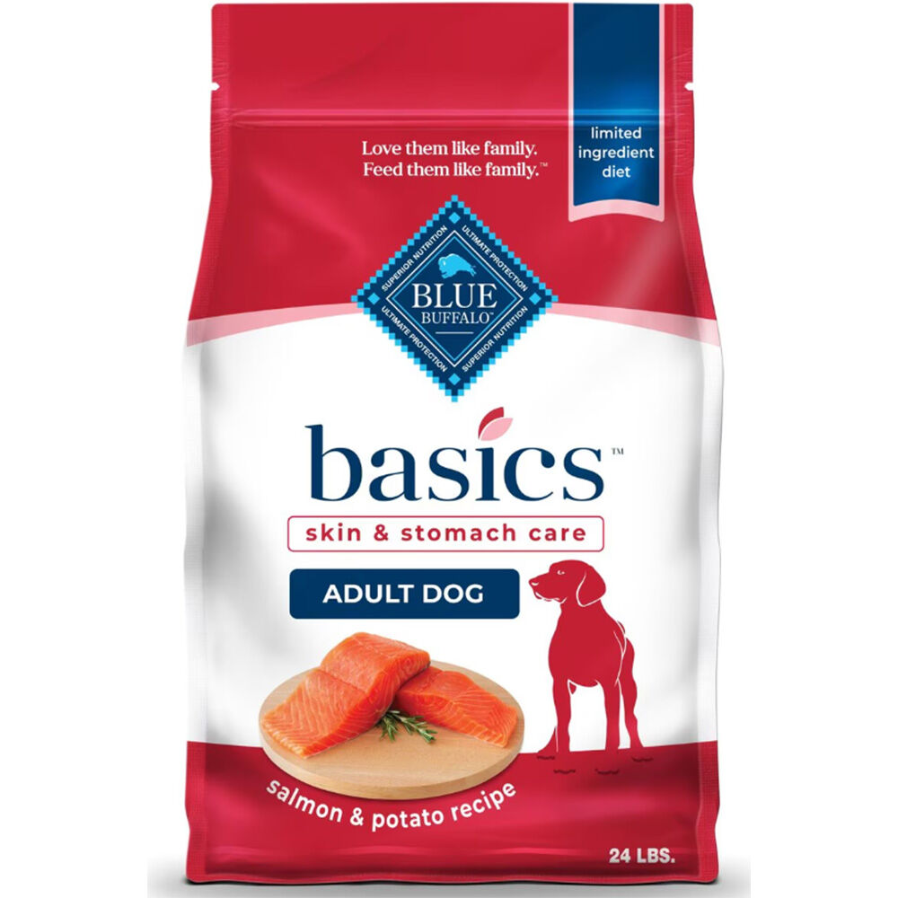 image of BLUE Basics Adult Dog Dry Food Salmon and Potato Recipe, 24 lb
