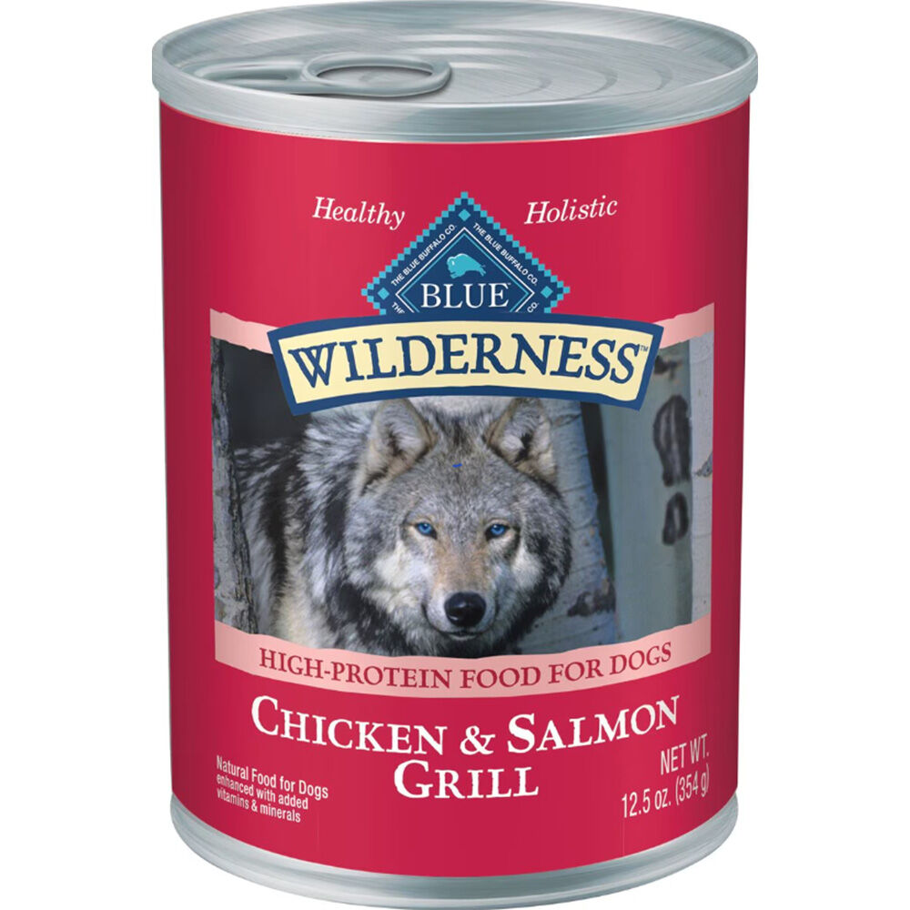 image of BLUE Wilderness Dog Wet Food Salmon and Chicken Grill, 12.5 oz