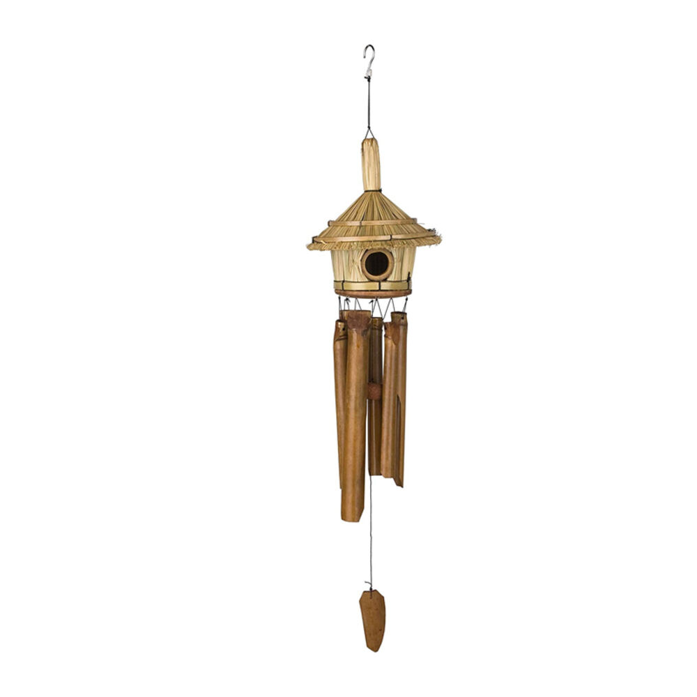 image of Thatched Roof Birdhouse Chime- Asli Arts Collection