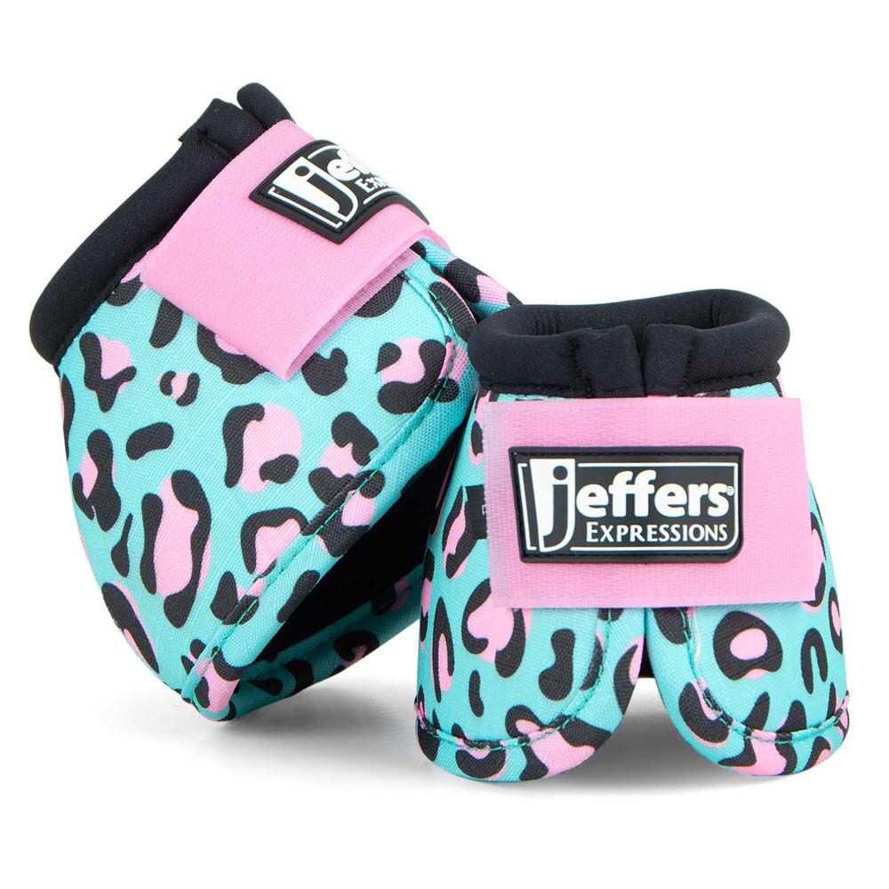 image of Expression No -Turn Bell Boots for Horses - Pair - Party Cheetah - Medium