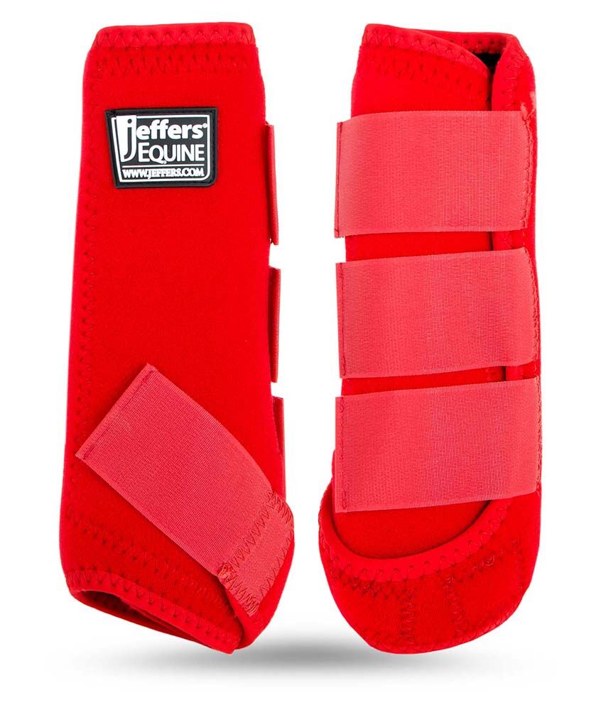 image of Protective Horse Boots, Pair, Red, Large