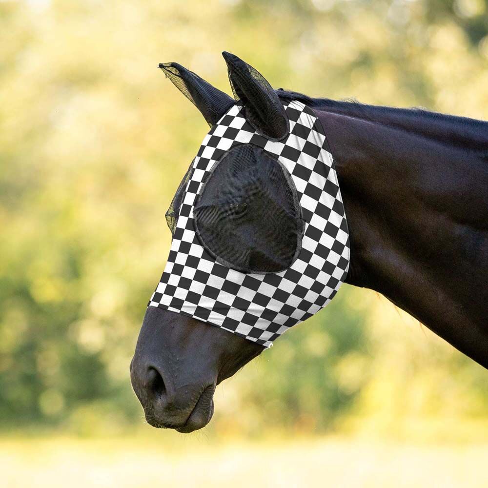 image of Expression Lycra Horse Fly Mask with Ears - Skater Cowgirl - Oversize