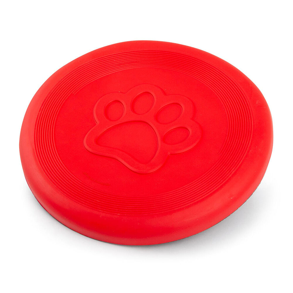 image of Red Paw Frisbee Natural Rubber Dog Toy for Fetching & Chewing - Medium