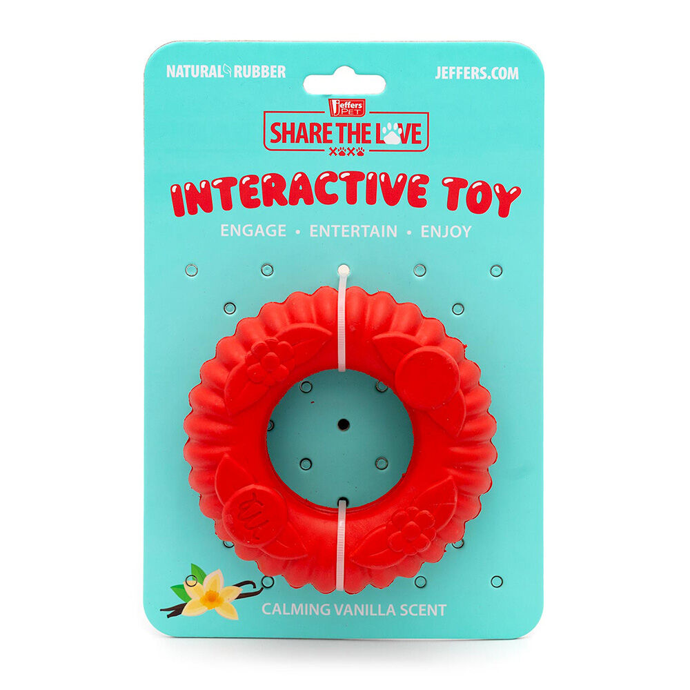 image of Red Virgo Tugger Natural Rubber Dog Dental Chew Toy for Interactive or Solo Play - Small