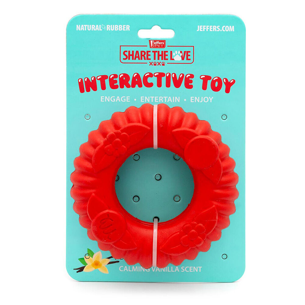 image of Red Virgo Tugger Natural Rubber Dog Dental Chew Toy for Interactive or Solo Play - Large