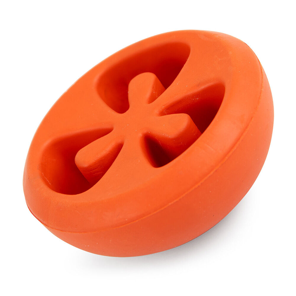 image of Tomato Shaped Natural Rubber Treat Dispensing Dental Dog Chew Toy for Medium -Chewers - Small