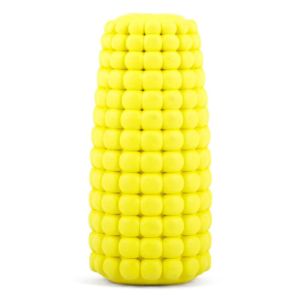 image of Corn Cob Natural Rubber Stuffable Treat Dispenser Dog Dental Chew Toy - Medium