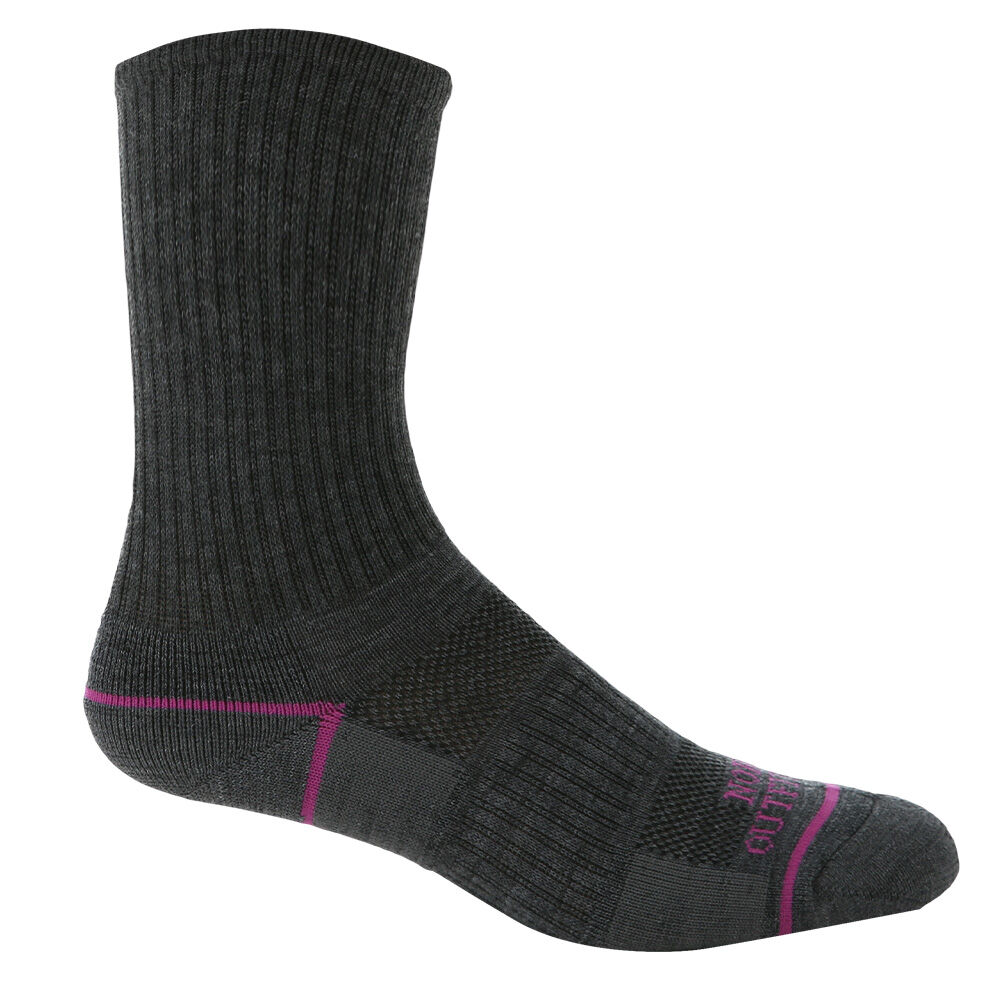image of Women's Motion Merino Crew Sock, 2 pk, Charcoal Heather