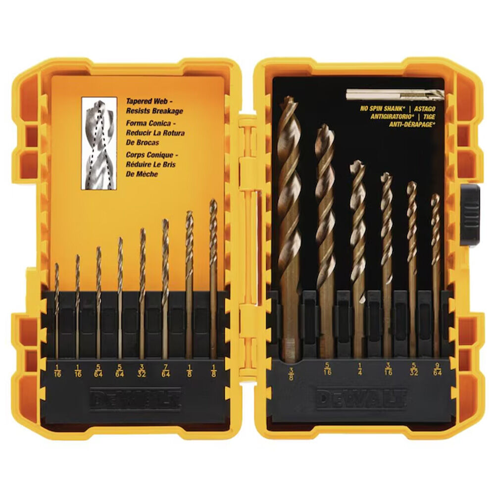 image of Pilot Point Drill Bit Set with No-Spin Shank, 14 pc
