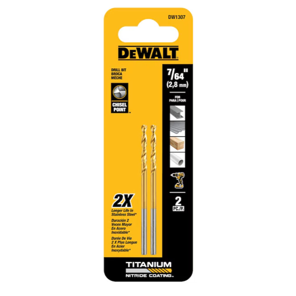 image of 7/64 in Titanium Twist Drill Bits, 2 pc