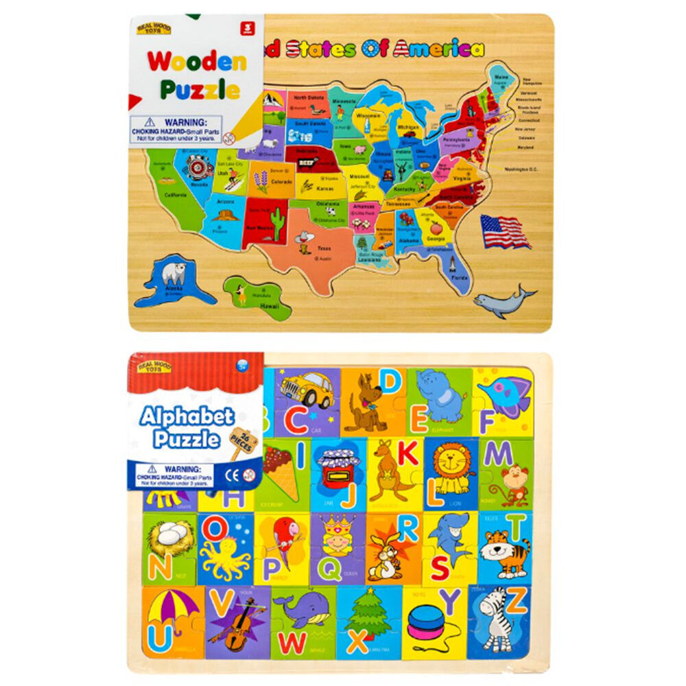 image of Assorted USA/ABC Wooden Puzzle (Style May Vary)
