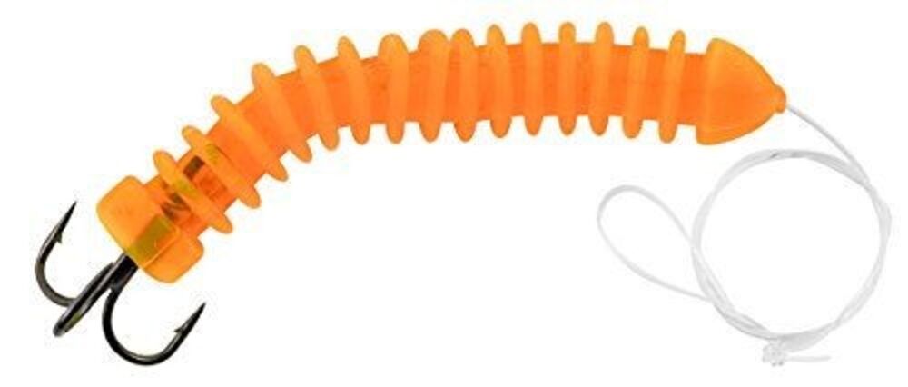 image of Mudville Treble Hook Dip Worm, Orange, 2 pk