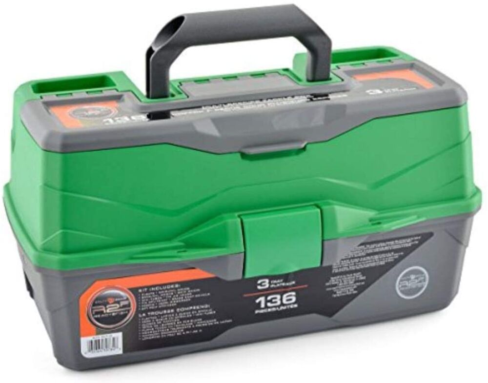 image of 136-Piece 3-Tray Tackle Box