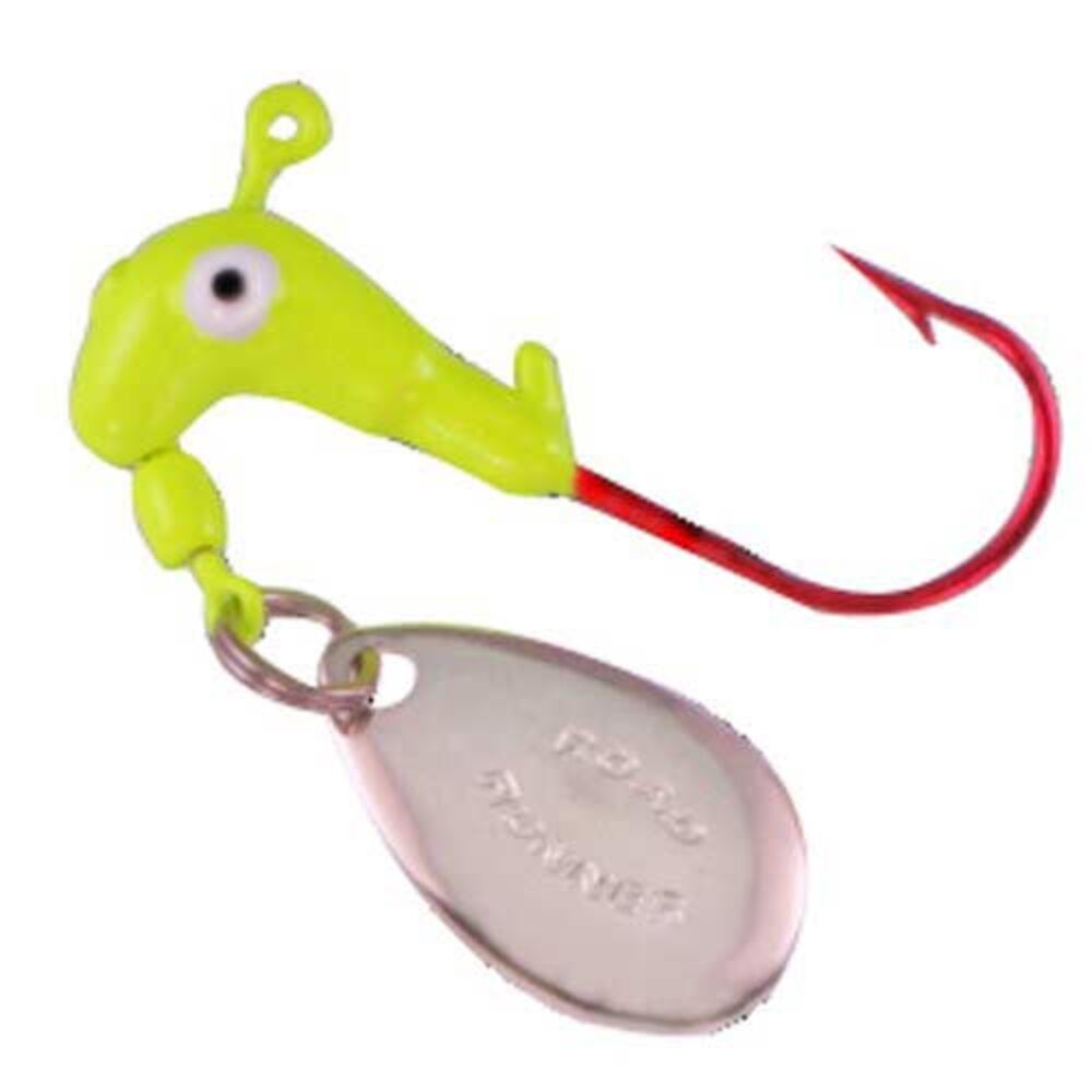 image of Chartreuse Barbed Head Fishing Lure, 1/8 oz, 6 pk