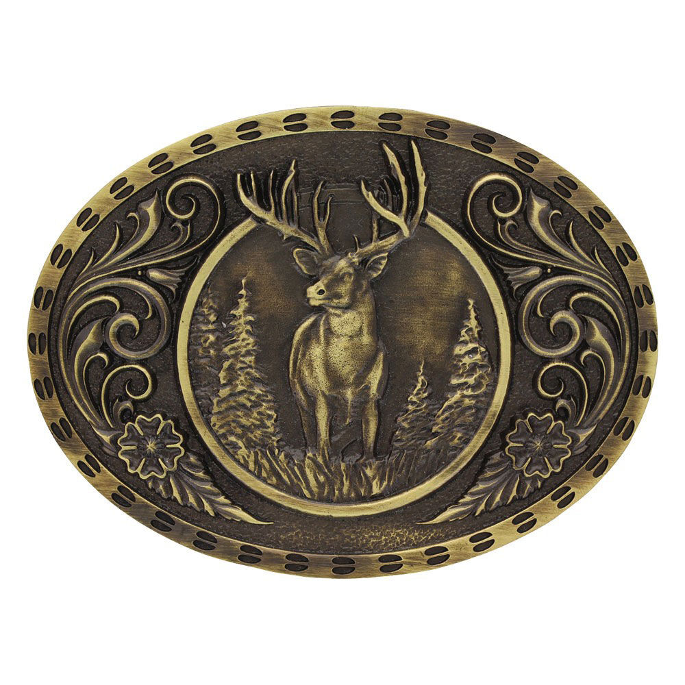 image of Heritage Outdoor Series Wild Stag Carved Buckle