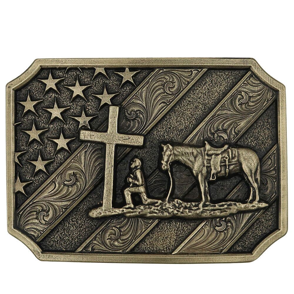 image of Patriot Christian Cowboy Attitude Belt Buckle