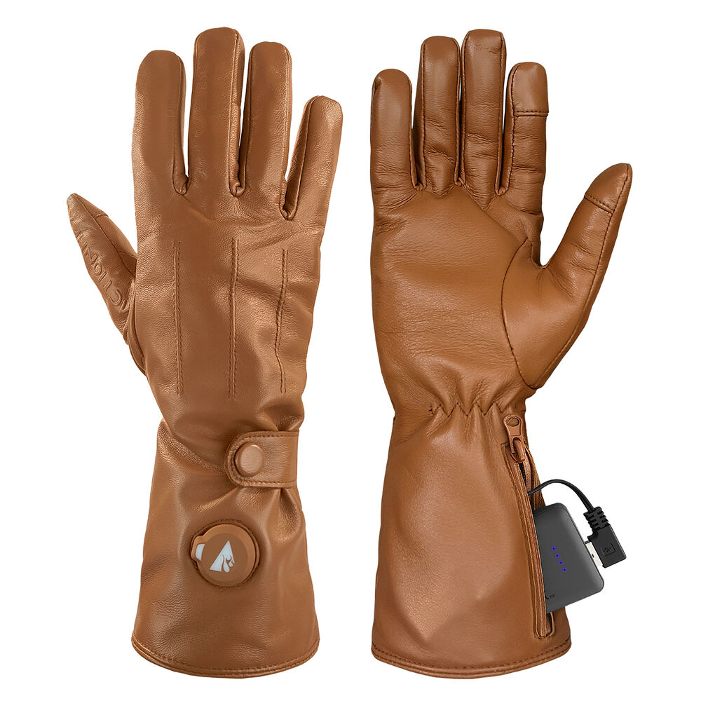 image of Men's 5V Battery Heated Leather Dress Gloves