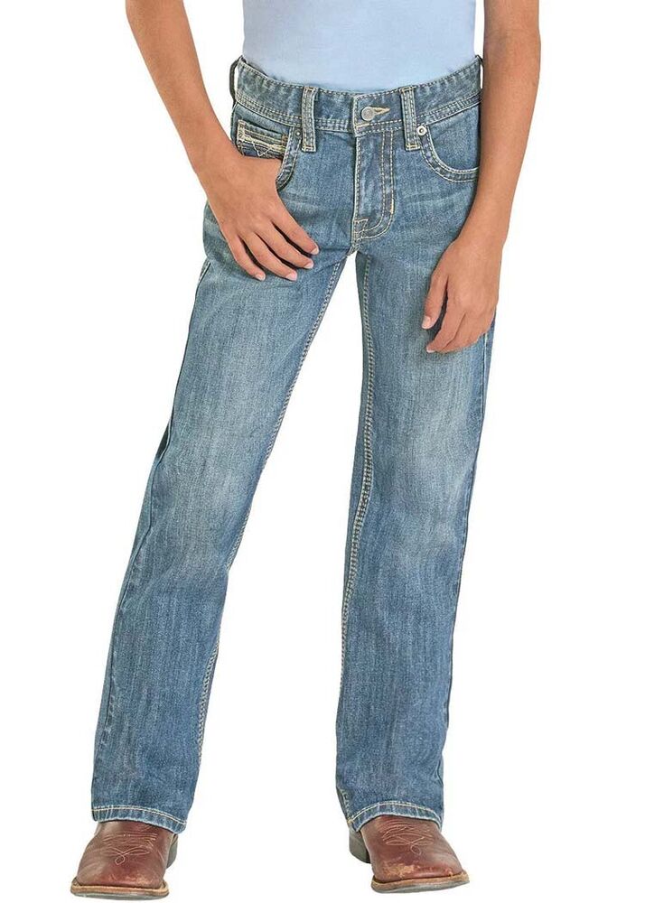 image of Boys' Regular Fit Light Ladder Stitch Bootcut Jean, Medium Vintage